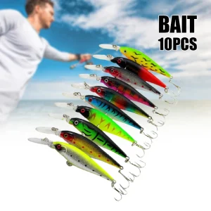 10 PCS Fake Fish Lure Set Wobbler Baits