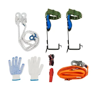 Set Portable Tree Climbing Spike Set with Safety Belt.