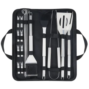 20PCS, Heavy Duty Stainless Steel Grill Set BBQ Grill Accessories.