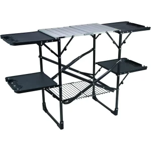 Slim-Fold Cook Station – Portable Folding Kitchen Table with Heat-Resistant Top.