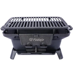 Oval Cast Iron Grill Outdoor, Portable Charcoal Grill.