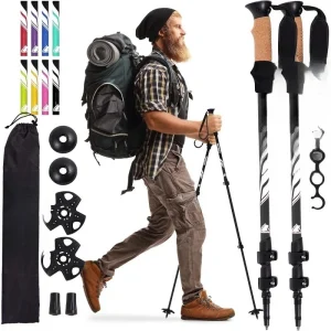 Lightweight, Collapsible Hiking Poles for Snowshoe & Backpacking Gear.
