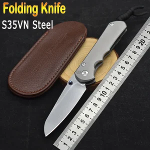 Chris Reeve CR S35VN Blade Ball Bearing  Stone Wash Titanium Alloy.